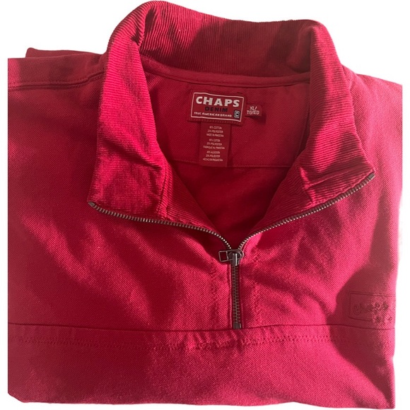 Chaps Denim Vintage Long Sleeved 1/4 inch zip top Size XL - Picture 4 of 10